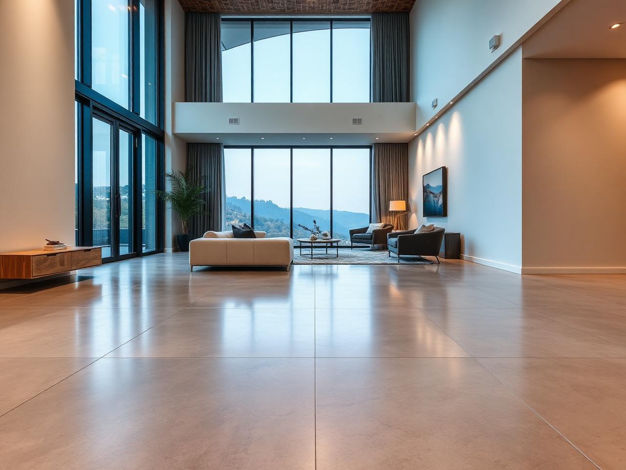 Large format porcelain floor