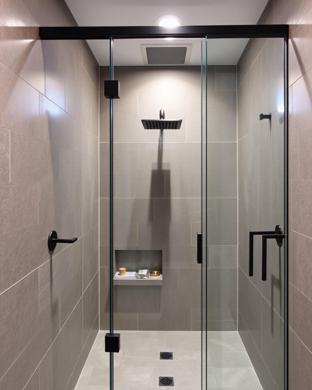 Modern walk-in shower tile